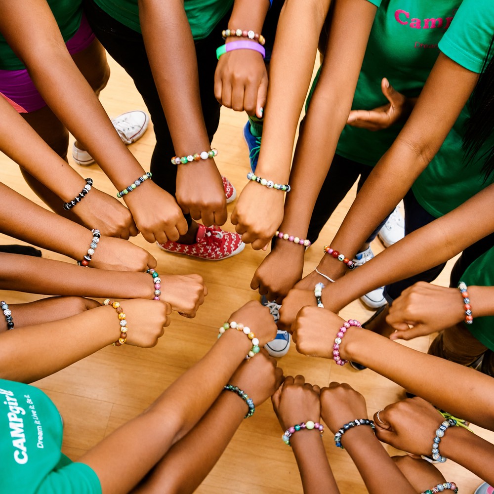 Teen girls volunteering in a community service project