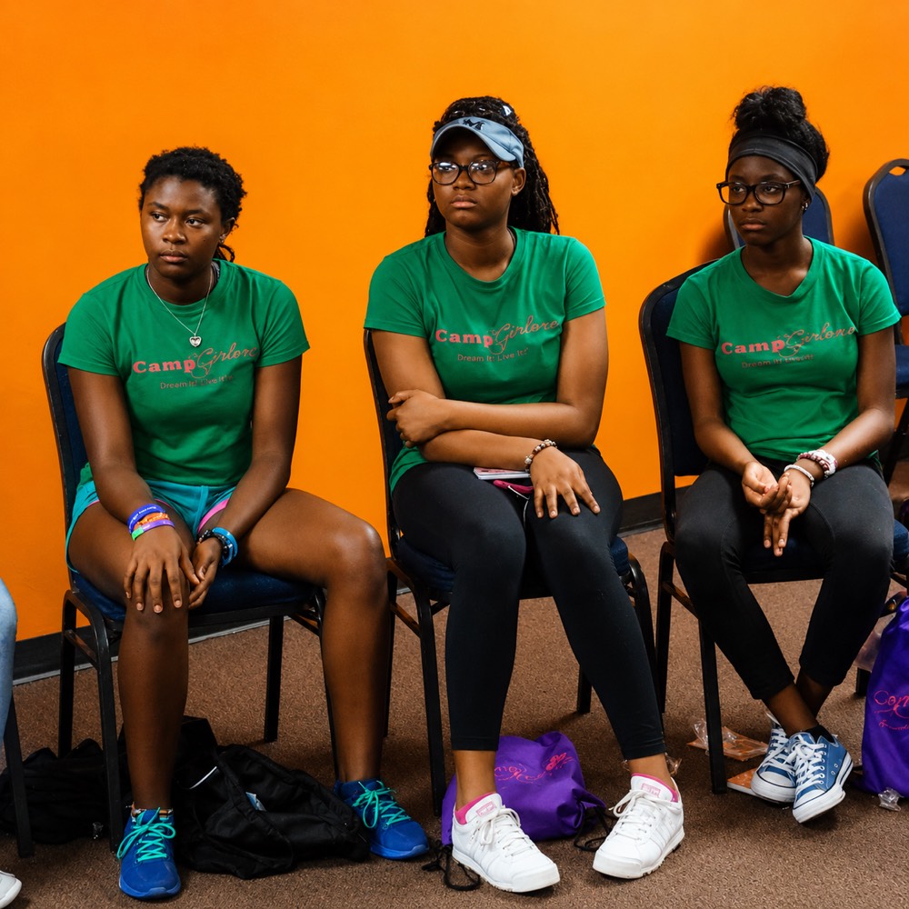 Mentor talking with a teen girl